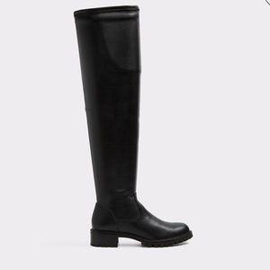 Patent leather over the knee/thigh chunky boots